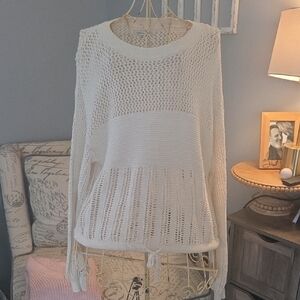 American Eagle Outfitters White Knit Sweater